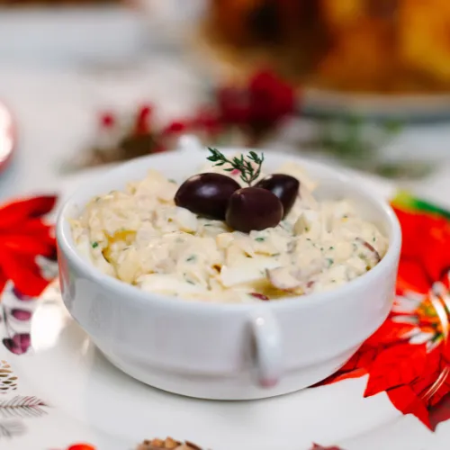 Maionese de vó com bacalhau