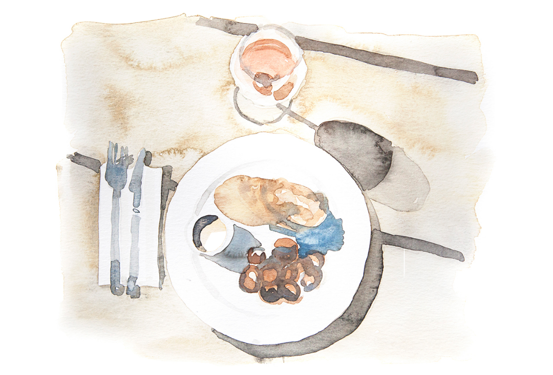 Prato de almoço do bistrô